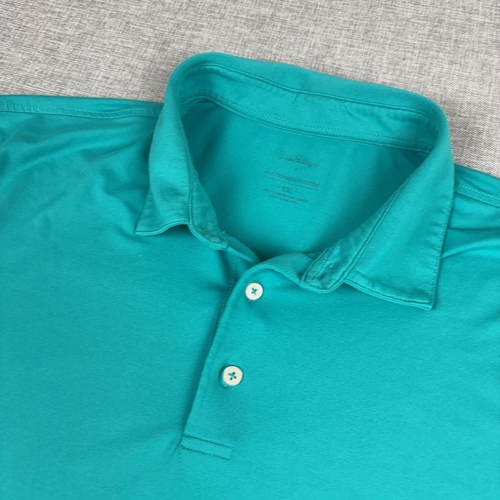 Southern Tide Lilly Pulitzer Polo Shirt Mens 2XL Green Solid Performance‎